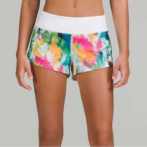 Lululemon Speed Up Low Rise Shorts - 2.5” Lined - No Limits White Multi Size 8